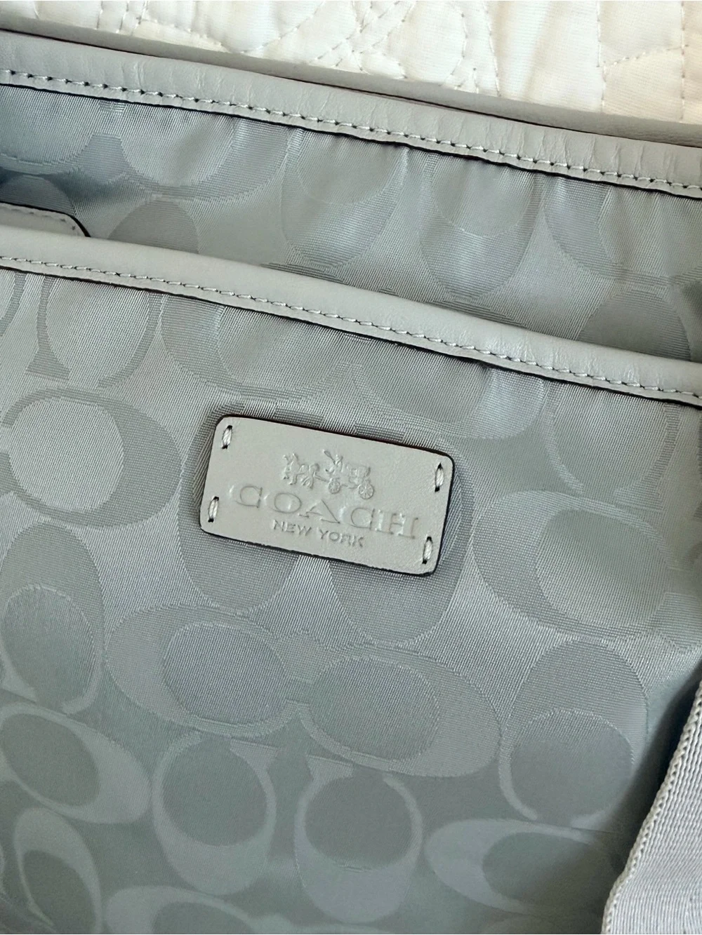 Coach Gray Signature Crossbody Bag with Adjustable Strap